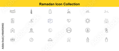 Ramadan icons for cultural and religious celebrations