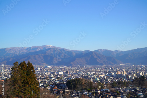高台から眺めた長野市街地