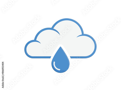 Cloud with a single water droplet falling.