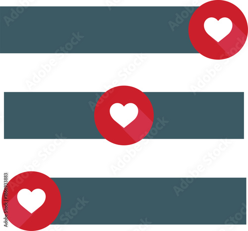 Heart bar collection with icons