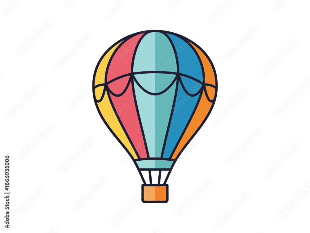 Obraz premium Colorful Hot Air Balloon Illustration Ready for Adventure.