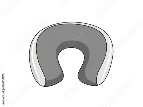 Comfortable Gray Neck Pillow for Travel and Relaxation.