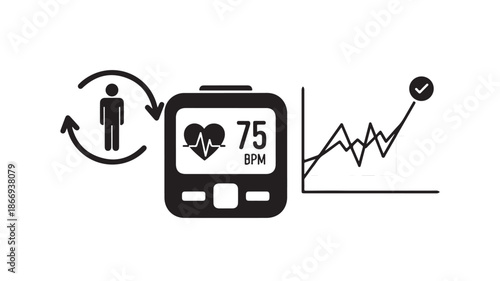 Smartwatch Tracking Heart Rate and Fitness Progress