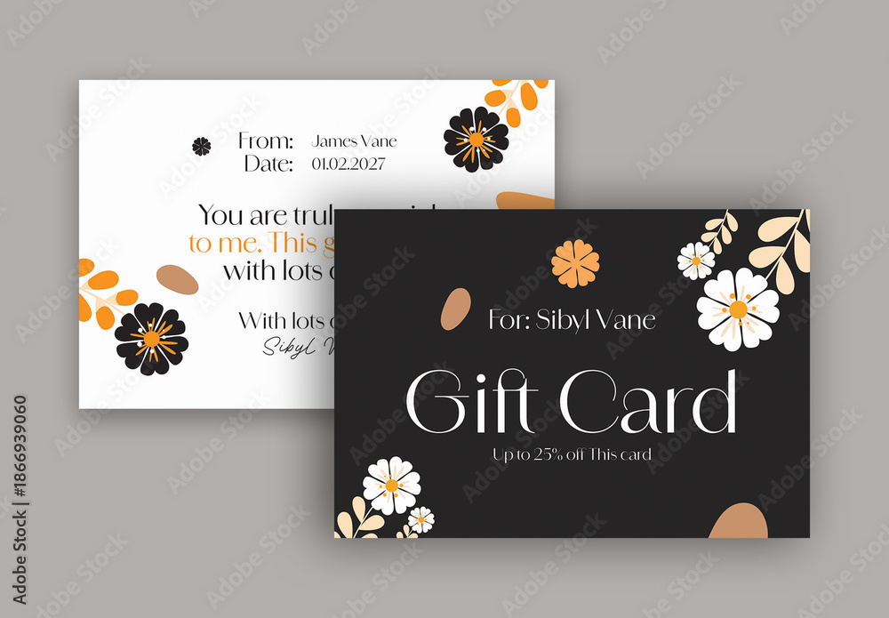 Gift Card Design Layout Stock Template | Adobe Stock
