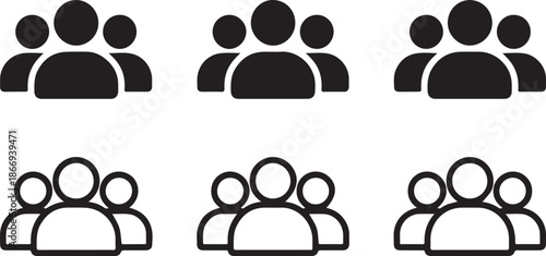 People icon set in trendy flat style. Persons symbol infographics website design, logo, app, UI isolated
