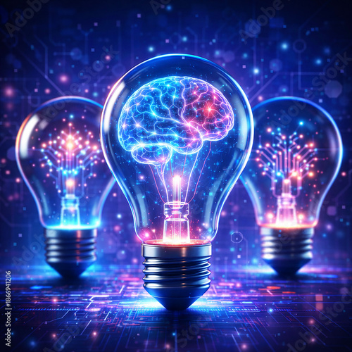 glowing light bulb
