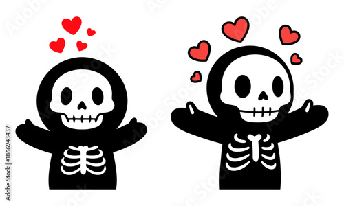 Evil cupid skeletons spreading dark love vector