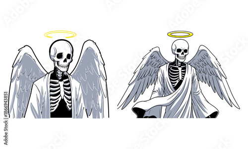 Evil cupid skeleton angels: macabre love messengers