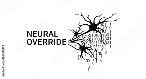 Abstract representation of artificial intelligence and neural networks with binary code