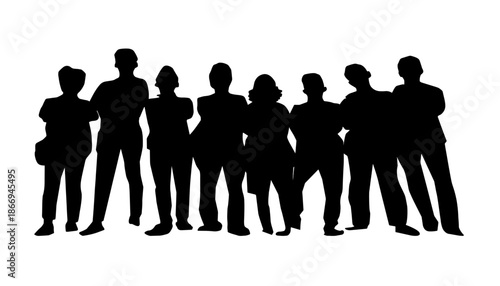 group of people silhouettes. black silhouettes of people. silhouettes of people. vector silhouette of a man.