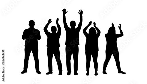 vector silhouette of a man. group of business people. silhouette of a man and woman.