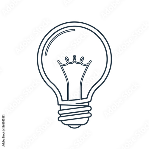 Light bulb line art icon vector for creative idea and inspiration