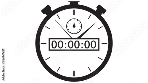 Professional stopwatch timer for business performance tracking corporate time management and productivity measurement services for startup enterprise efficiency branding icon.