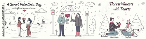 Valentine's Day Couples in Romantic Scenes