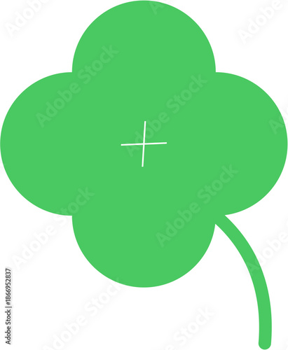 Green Lucky Clover Leaf Plant Decoration Flat Illustration 