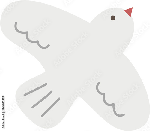 Seagull Bird Flying Cartoon Hand drawn Illustration 