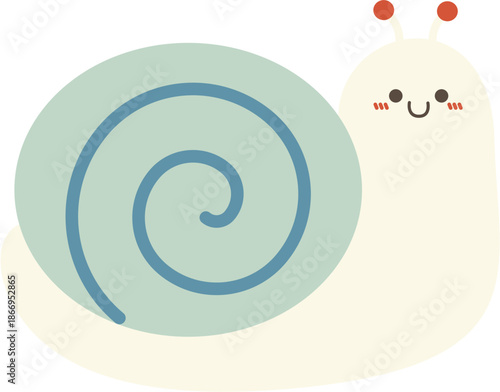 Cute Snail Animal Illustration 