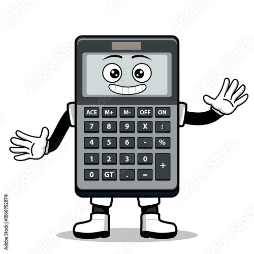 CALCULATOR CARTOON WITH EXPRESSION ENTERTAIN