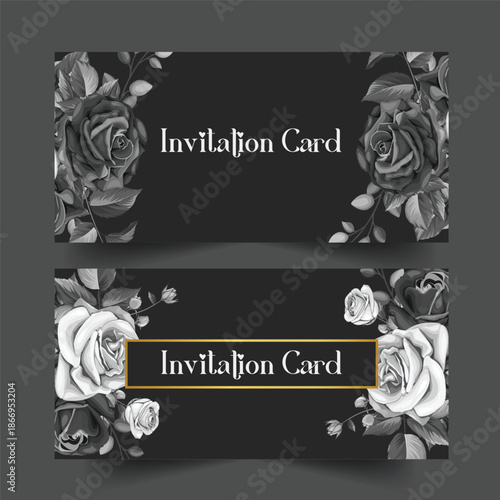 Vintage black and white abstract floral background featuring a wild animal silhouette illustration for a tattoo design or nature logo