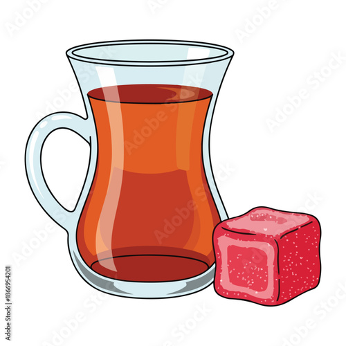 Refreshing beverage served with sugar cubes, sweet and vibrant, perfect for a cozy afternoon treat.