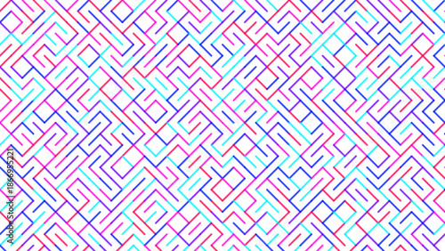 Complex Colorful Maze Pattern Background Illustration Art