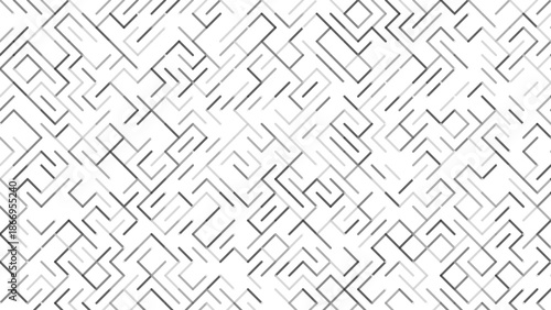Abstract Maze Pattern on White Background, Strategic Challenge