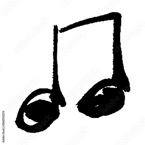 筆タッチの8分音符2連符の手描きイラスト