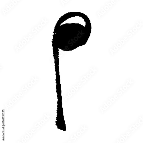 筆タッチの4分音符の手描きイラスト