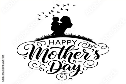 Happy mother day and baby Celebration Design vector illustration