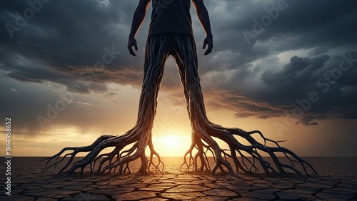 Man with Tree coordin era Roots.