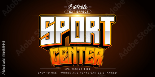 Editable text effect sport center style.