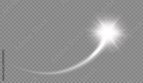 Light glow effect stars bursts with sparkles isolated on transparent background. Stock royalty free vector illustration. PNG