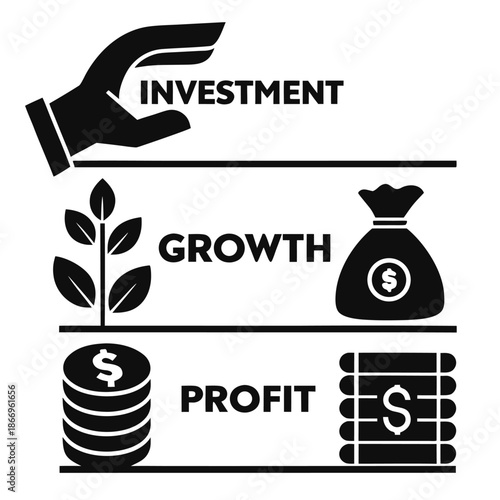 Investment growth and profit concept with hand holding money bag and plant