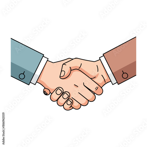 Handshake symbolizing agreement, partnership, collaboration, trust, and mutual commitment in a professional or friendly context.