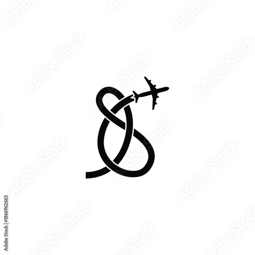 flight route vector design for icon, symbol or logo