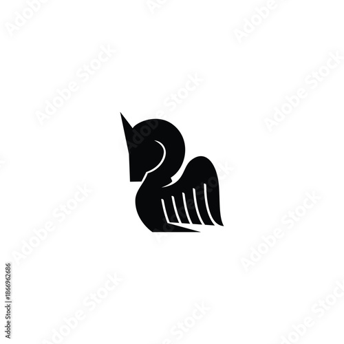 Pegasus horse vector design for icon, symbol or logo