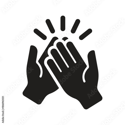 Hands clapping icon. High 5 hand gesture icon