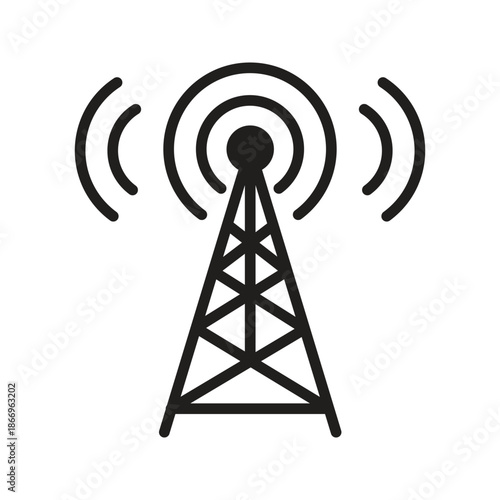 Communication tower icon. Radio tower icon