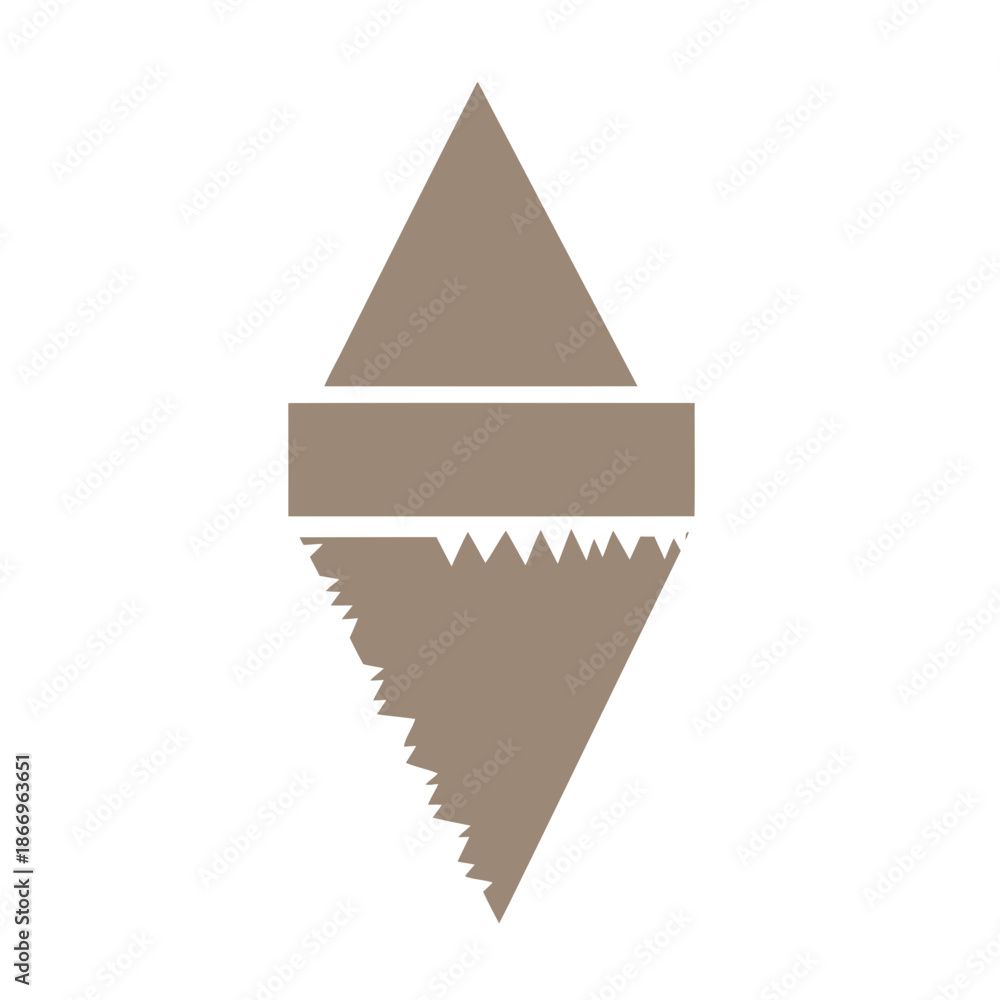 Fototapeta premium Brown abstract geometric shape with triangle and rectangle