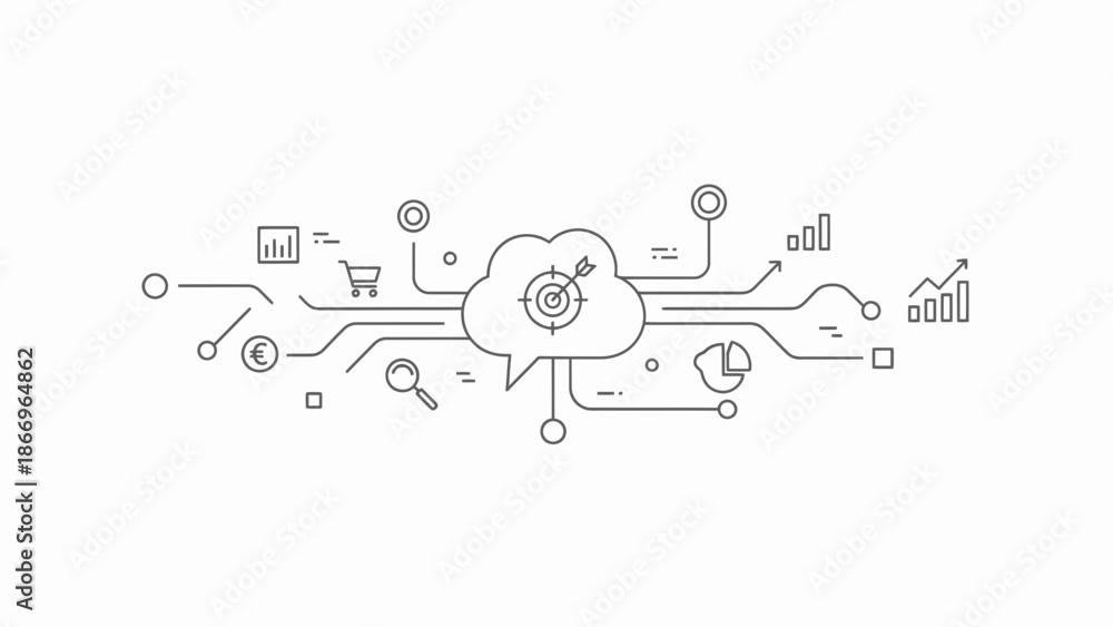 Obraz premium Cloud Computing Network Connection Infographic Elements.