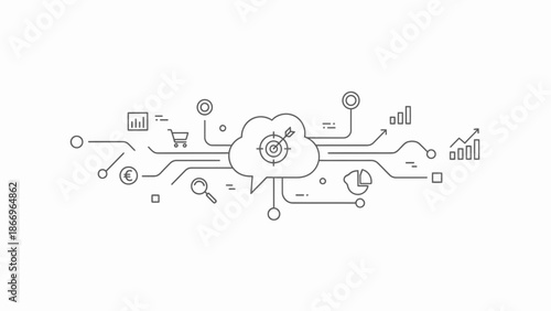 Cloud Computing Network Connection Infographic Elements.