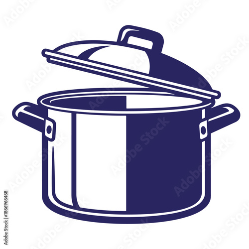 Large cooking pot with lid and two handles on white background  kitchen cookware
