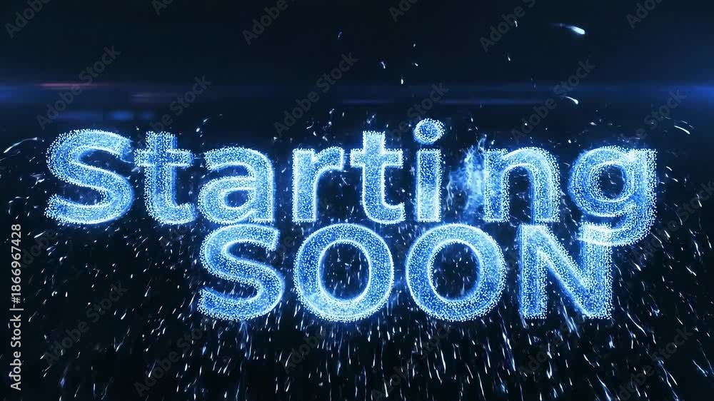 Stream starting soon neon text animation suitable for video live ...