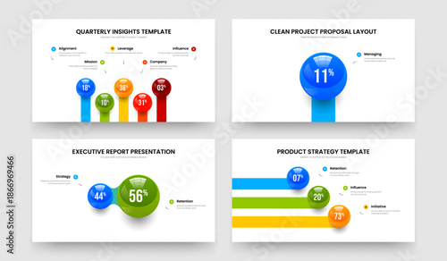 Medical Briefing 5 1 2 3 Step Infographic Presentation Template Collection. Marketing Strategy Five One Two Three Element Graph Frame Layout Vector Illustration Set.