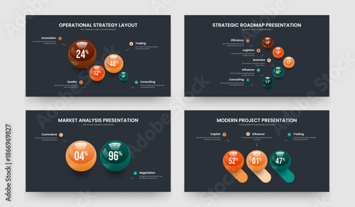 Professional Development 4 5 2 3 Option Infographic Slideshow Design Bundle. Elegant Profile Four Five Two Three Step Chart Frame Layout Vector Illustration Set.