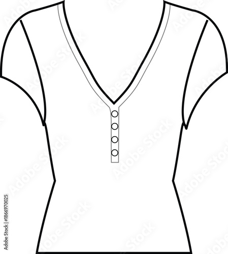 Button top Cad bodysuit Basics singlet vest sports outline tee t-shirt cami cad Garment Flat clothing technical drawing cads fashion design apparel outline v neck eyelash lace trending vector designer