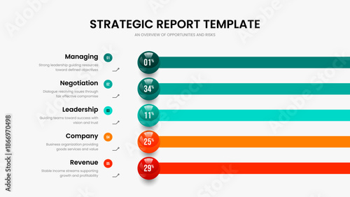 Marketing Briefing Five Option Infographic Slideshow Template. Product Introduction Slide Layout Vector Illustration. Modern Plan 5 Step Diagram Presentation Design.