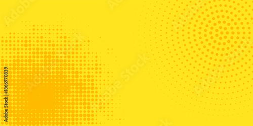 Vector Retro comic yellow background raster gradient halftone