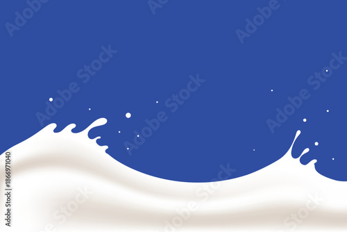 Cow's milk wave, background element of milk yogurt product. Product packaging design