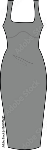 dress fashion cad design gathered midi maxi trend pretty dresses cad Garment Flat clothing technical drawing cads fashion design apparel outline v neck eyelash lace trending vector designer  women